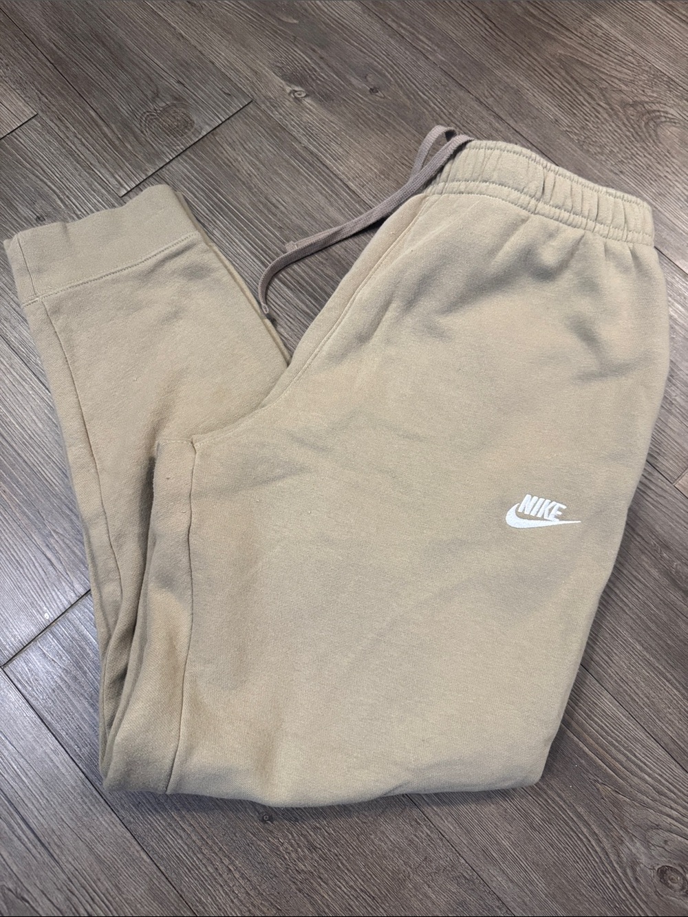 Nike Tan Jogger Sweatpants with White Logo. XL